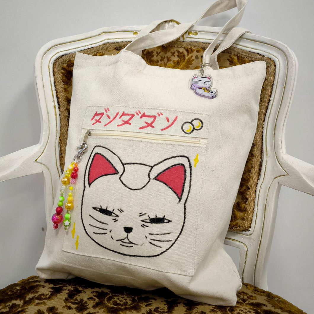 Chibi Canva Bag - Dan Da Dan, Gatto testa grande