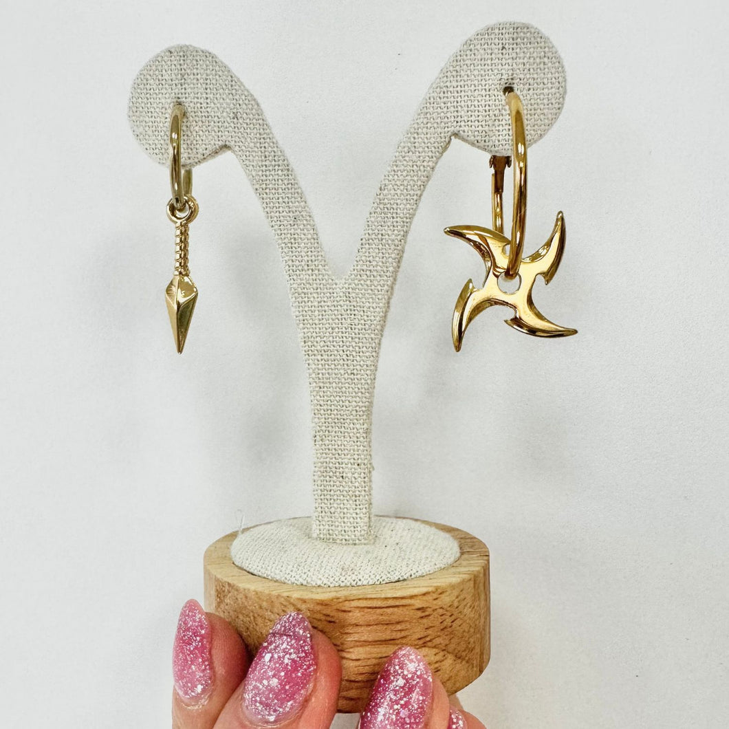 Kunai&Shuriken Earrings SINGOLO